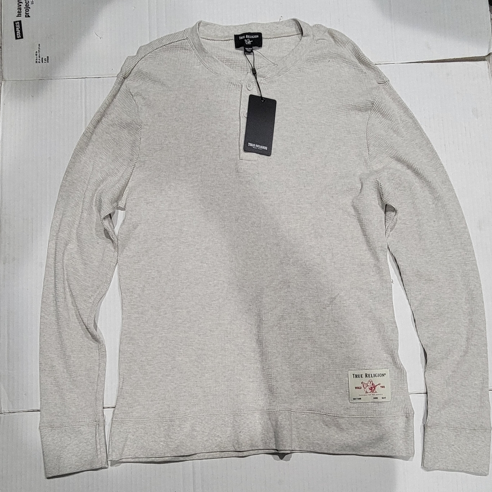 True Religion LS Henley thermal top XXL Mens MSRP $79